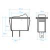 Interruptor rectangular tecla negra 6 Amp 250V